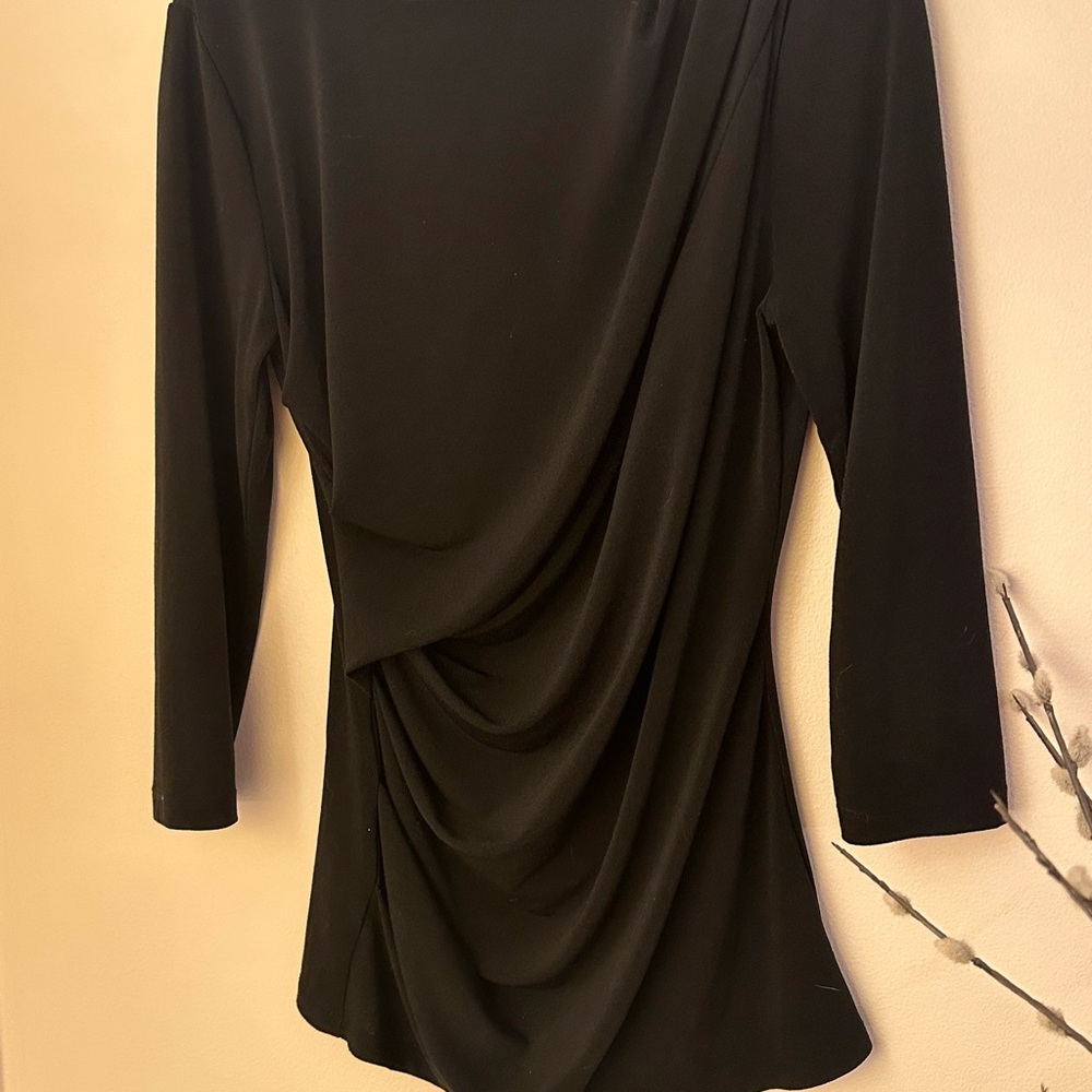 Ann Taylor Black Ruched Top
